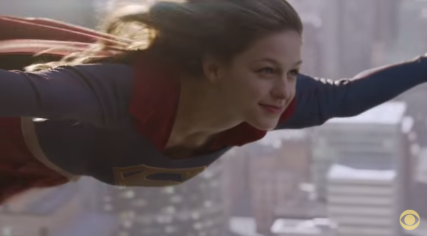 Supergirl flying